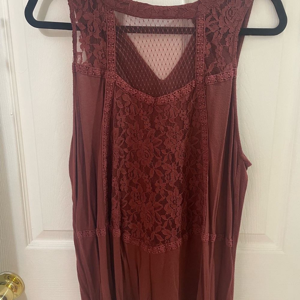 Burgundy tank plus size